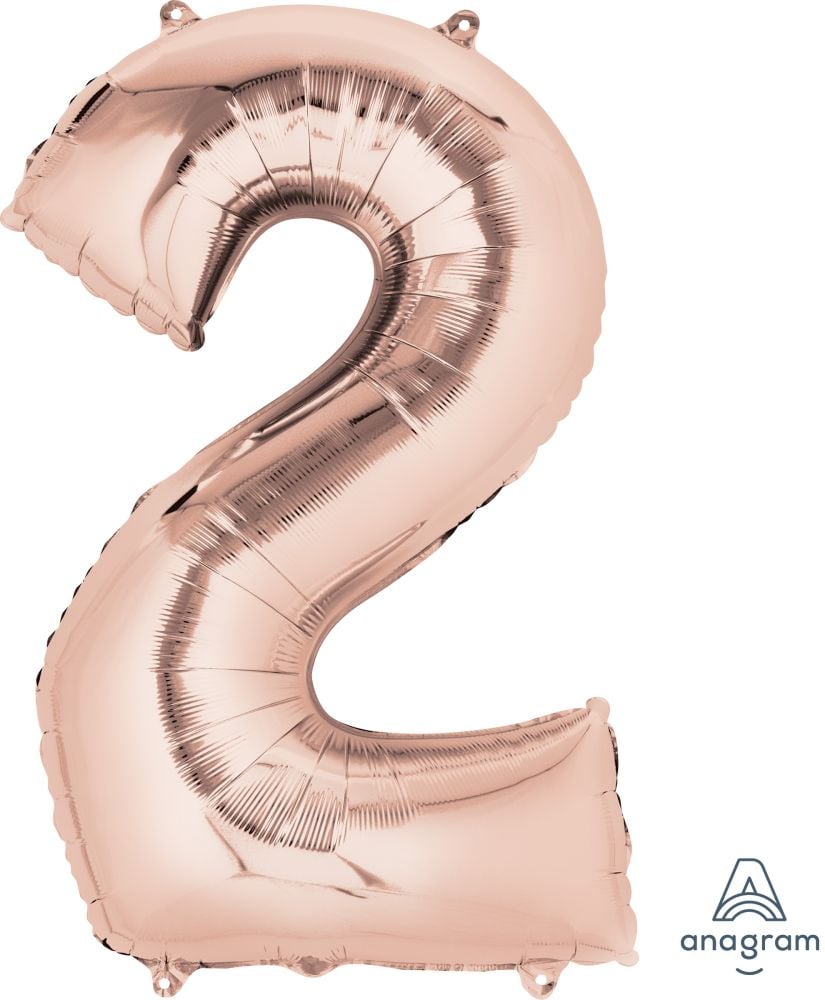 Rose Gold Number Foil Balloon with Helium
