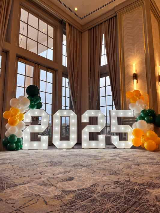 Balloons on Marquee Letters
