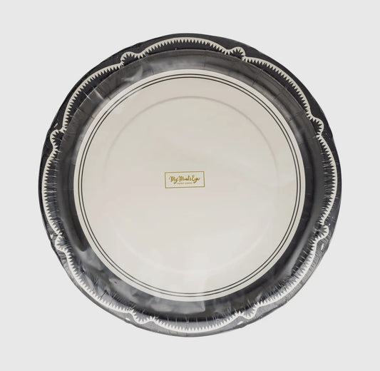Black Bracket Edge Paper Plate