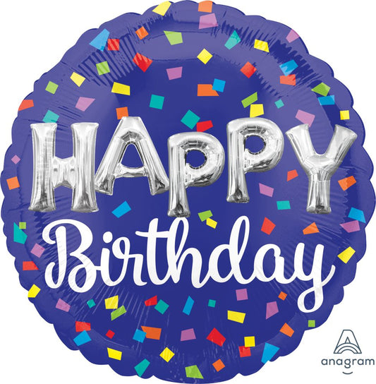 Happy Birthday Blue Jumbo Foil Balloon