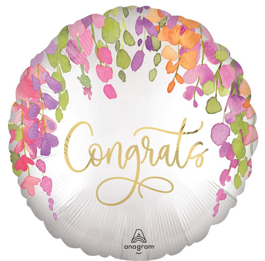 Congrats Floral Standard Foil Balloon