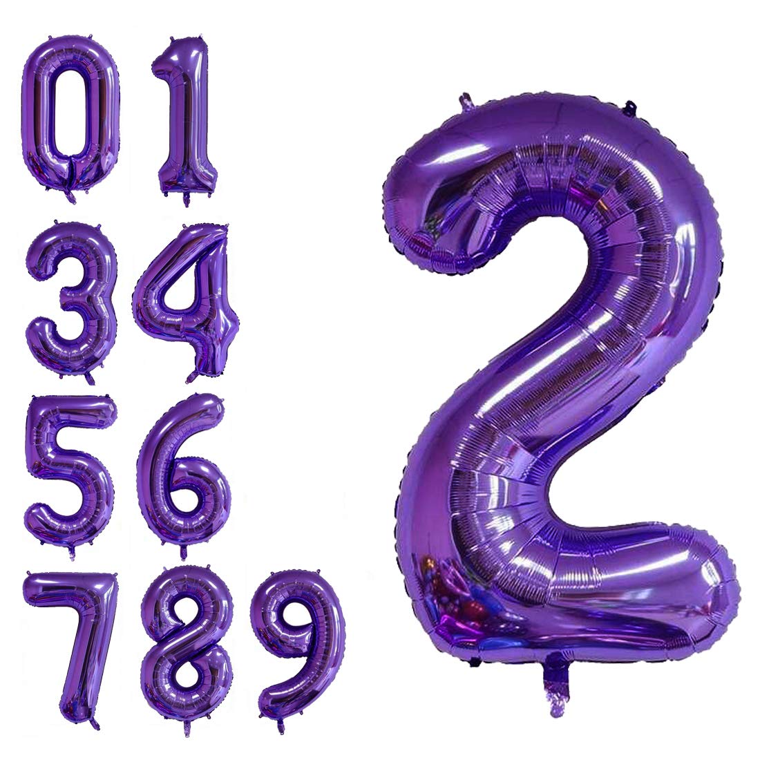 Purple Number Foil Balloon with Helium