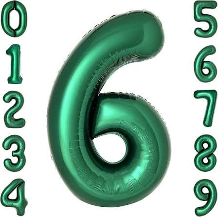 Emerald Green Number Foil Balloon with Helium
