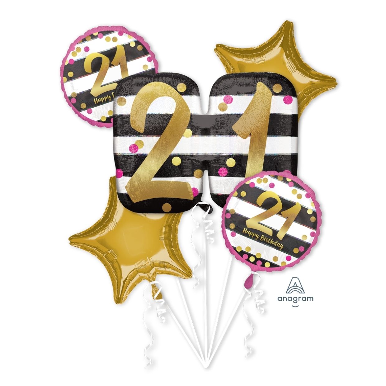 Pink & Gold Milestone 21
Balloon Bouquet (Helium)