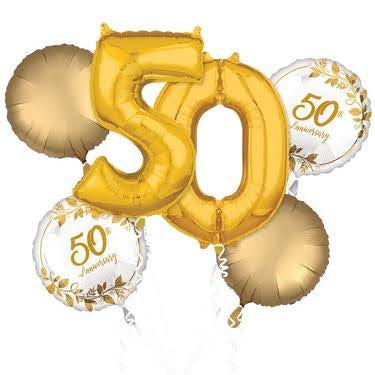 50th Anniversary Balloon Bouquet (Helium)