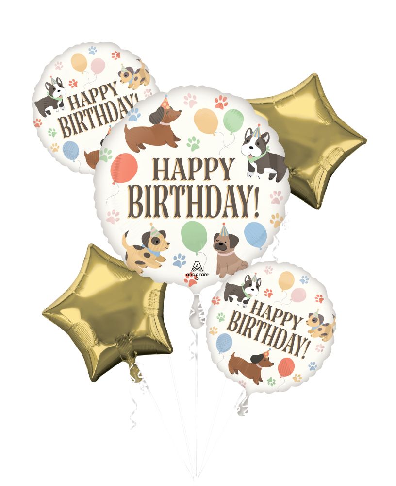 Pawsome Happy Birthday Balloon Bouquet (Helium)