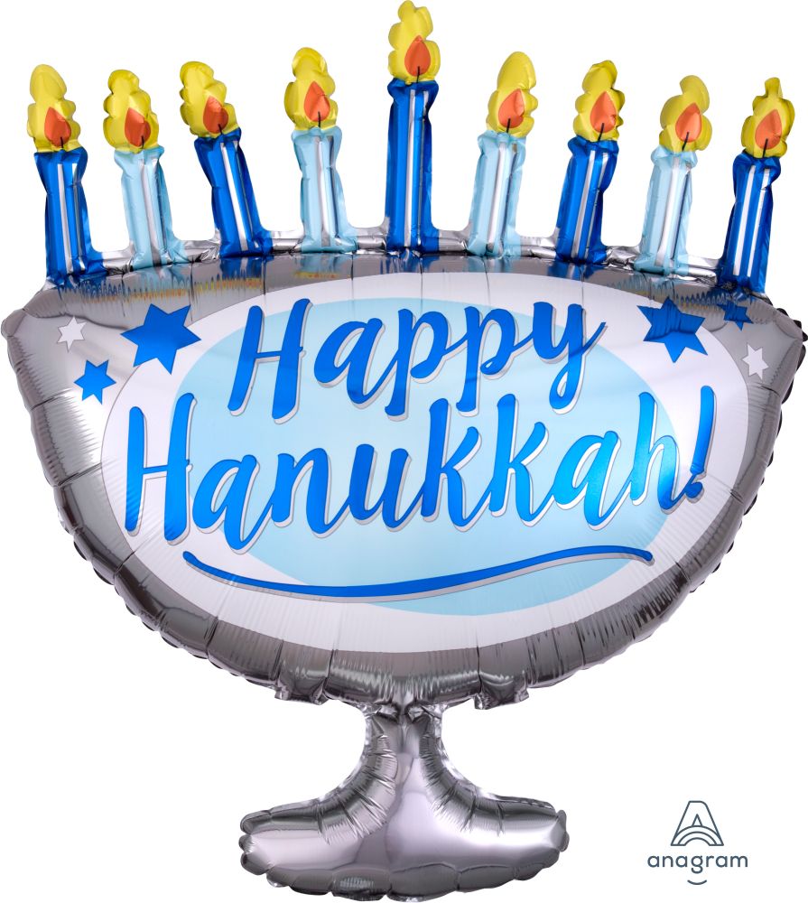 Happy Hanukkah Menorah Supershape Balloon (Helium)