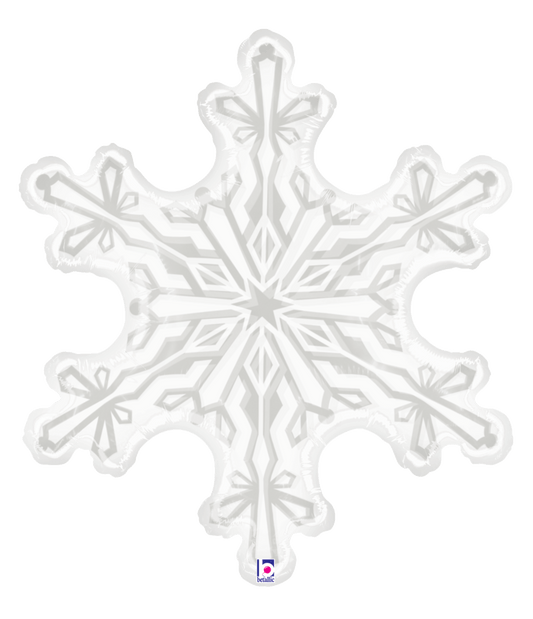 Clear Snow Flake SuperShape Foil Balloon