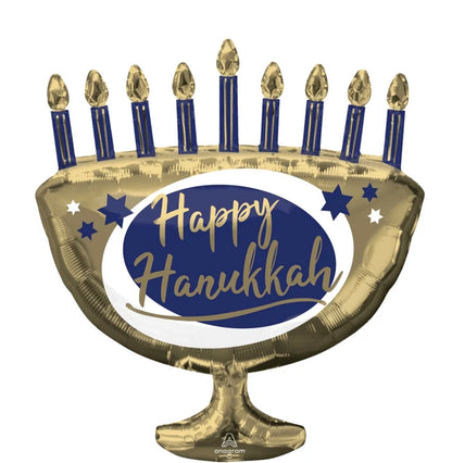 Happy Hanukkah Menorah Supershape Balloon (Helium)