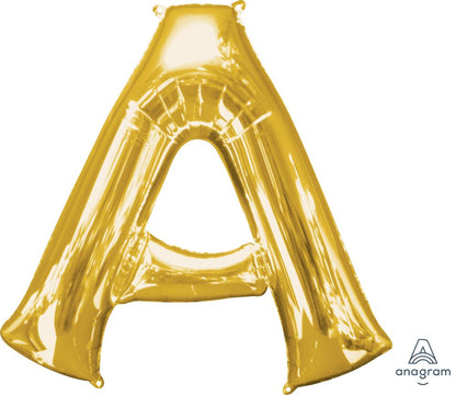 Gold Alphabet Letter Foil Balloon with Helium