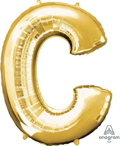 Gold Alphabet Letter Foil Balloon with Helium