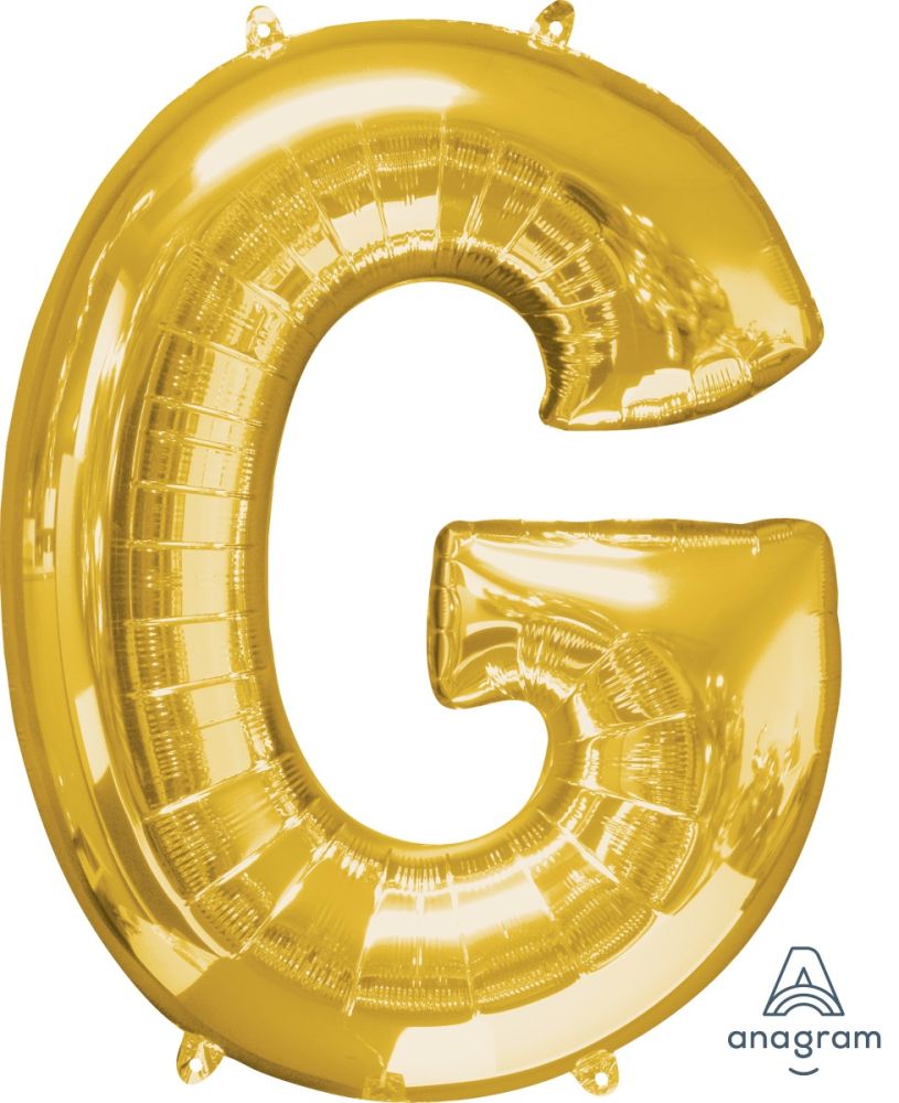 Gold Alphabet Letter Foil Balloon with Helium