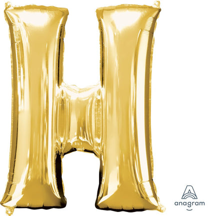 Gold Alphabet Letter Foil Balloon with Helium