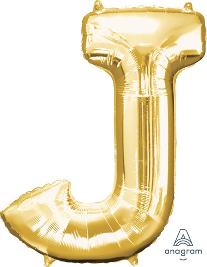 Gold Alphabet Letter Foil Balloon with Helium