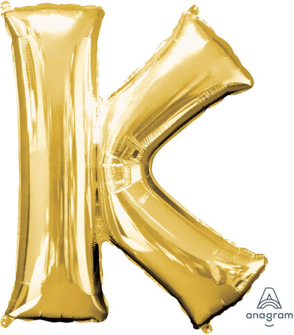 Gold Alphabet Letter Foil Balloon with Helium