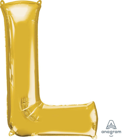 Gold Alphabet Letter Foil Balloon with Helium