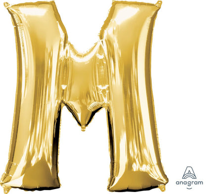 Gold Alphabet Letter Foil Balloon with Helium