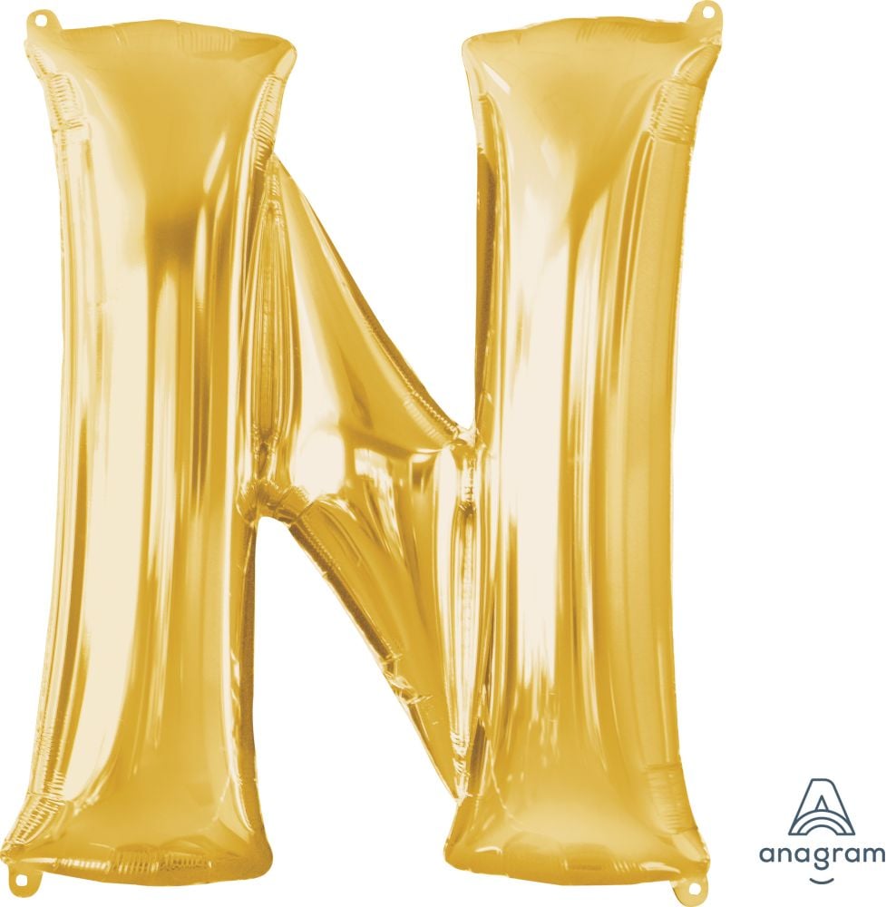 Gold Alphabet Letter Foil Balloon with Helium