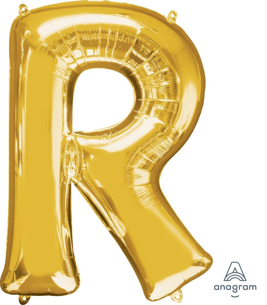 Gold Alphabet Letter Foil Balloon with Helium