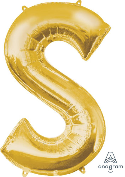 Gold Alphabet Letter Foil Balloon with Helium