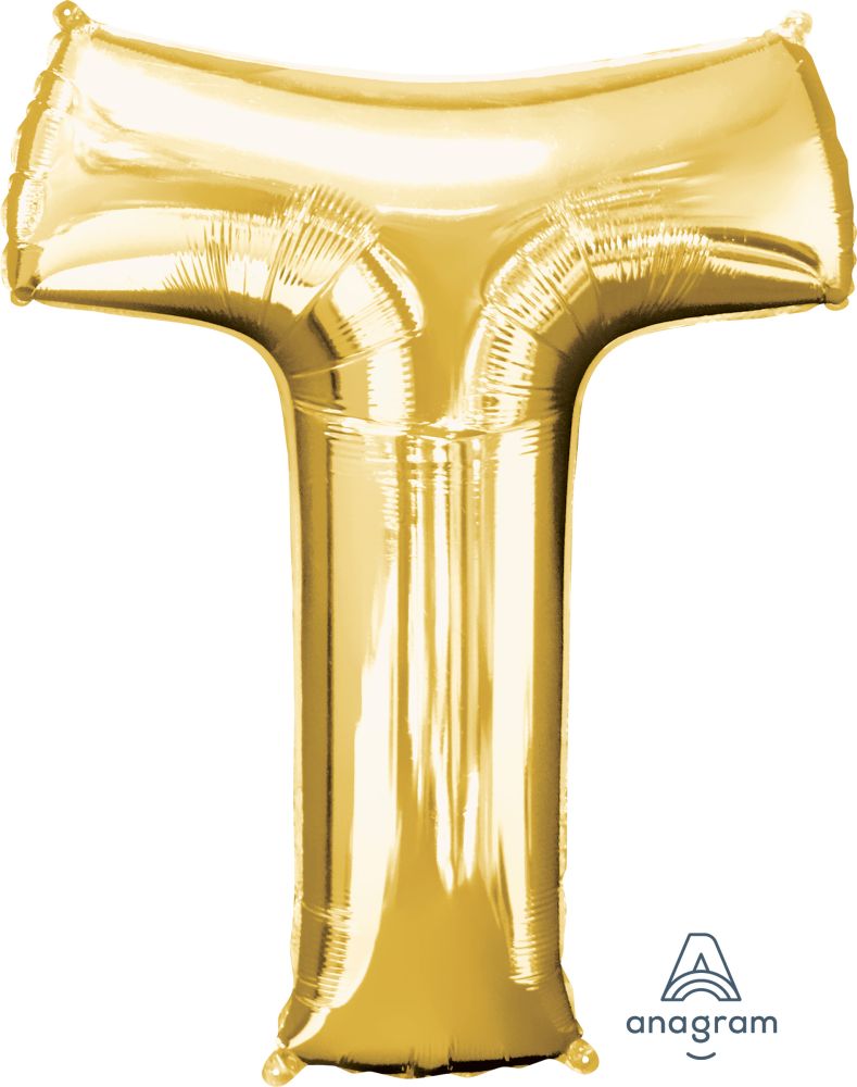 Gold Alphabet Letter Foil Balloon with Helium