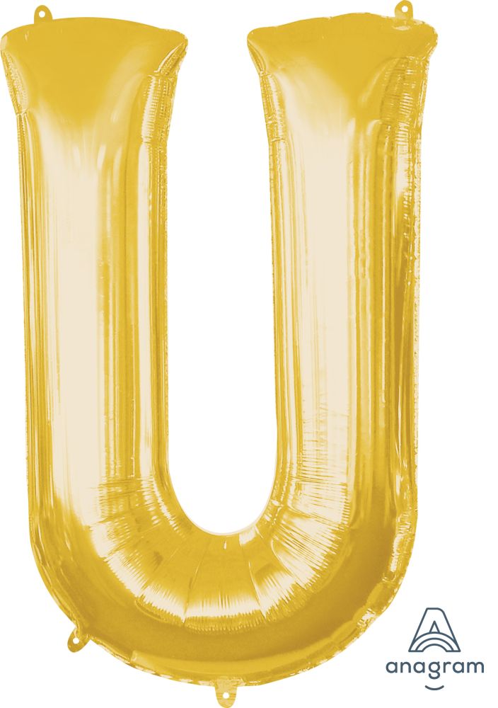 Gold Alphabet Letter Foil Balloon with Helium