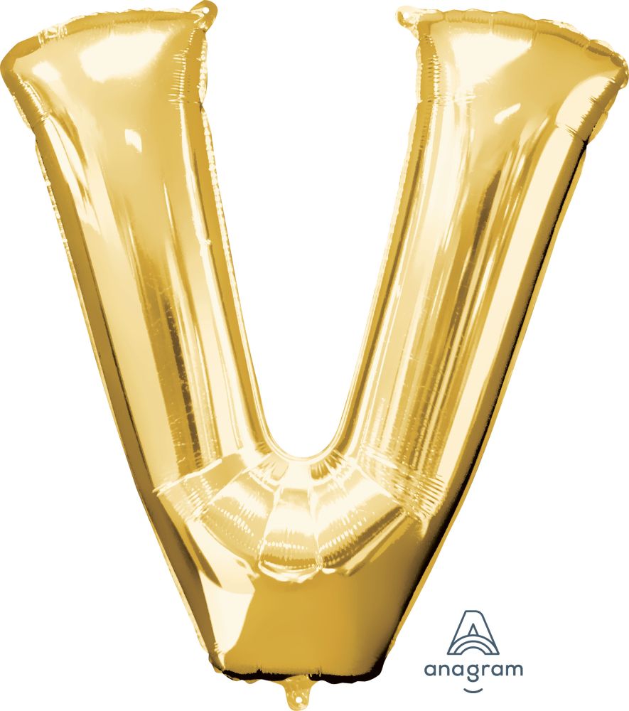 Gold Alphabet Letter Foil Balloon with Helium