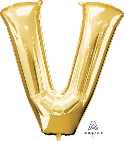 Gold Alphabet Letter Foil Balloon with Helium