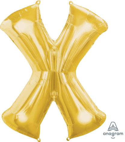 Gold Alphabet Letter Foil Balloon with Helium