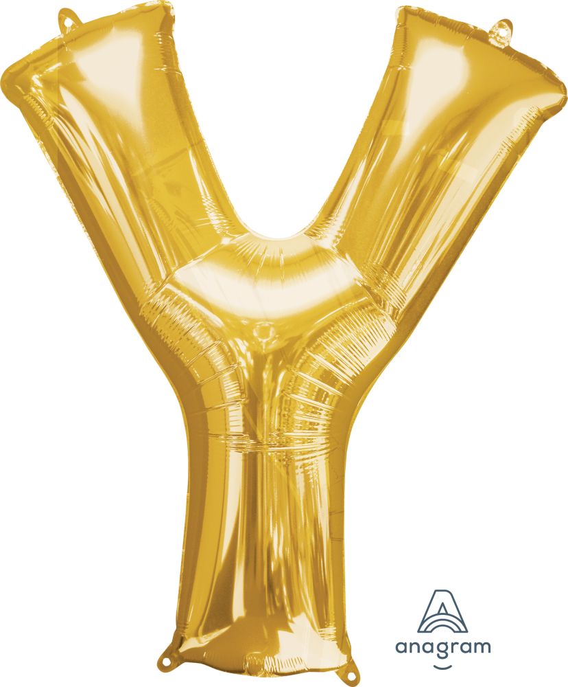 Gold Alphabet Letter Foil Balloon with Helium