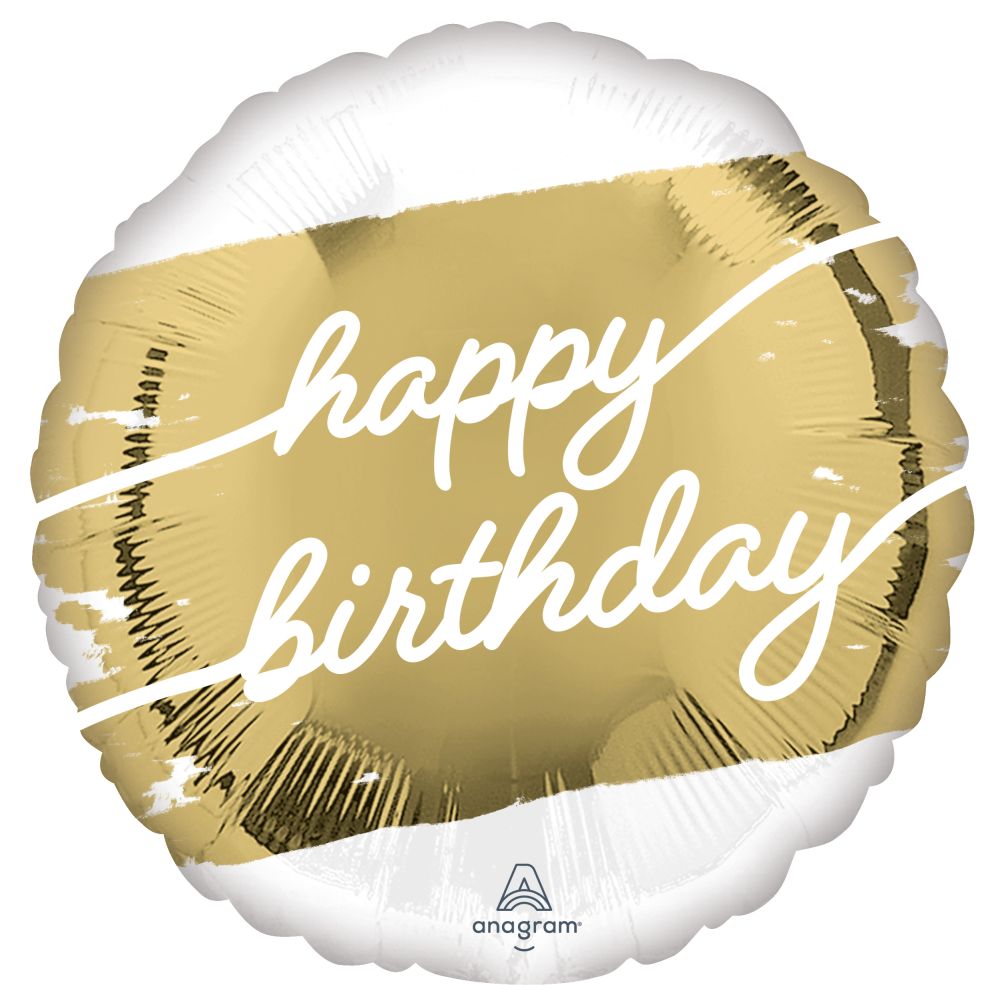 Happy Birthday  Golden Standard Foil Balloon
