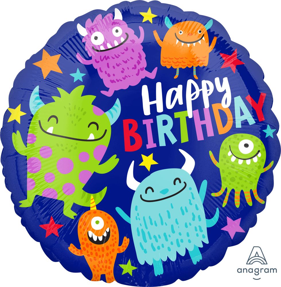Happy Birthday Little Monsters Standard Foil Balloon