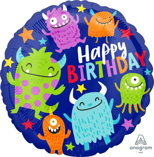 Happy Birthday Little Monsters Standard Foil Balloon