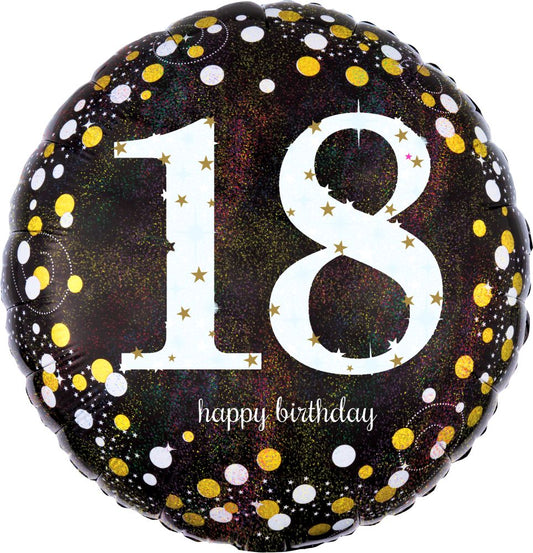 Happy Birthday 18 Holographic Standard Foil Balloon