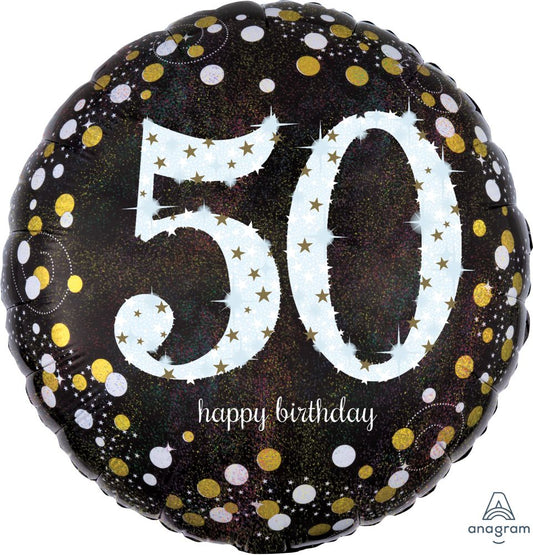 Happy Birthday 50 Holographic Standard Foil Balloon