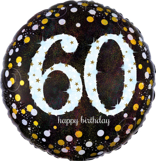 Happy Birthday 60 Holographic Standard Foil Balloon