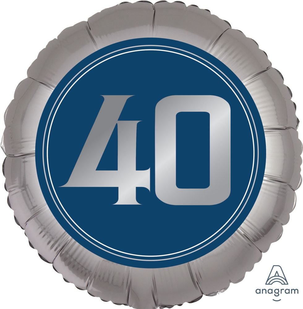 Birthday Milestone 40 Satin Man Standard Foil Balloon
