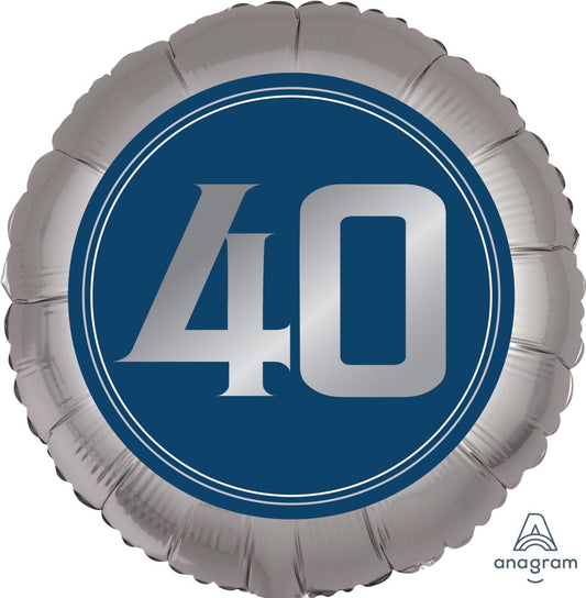 Birthday Milestone 40 Satin Man Standard Foil Balloon