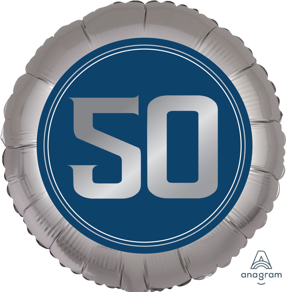Birthday Milestone 50 Satin Man Standard Foil Balloon