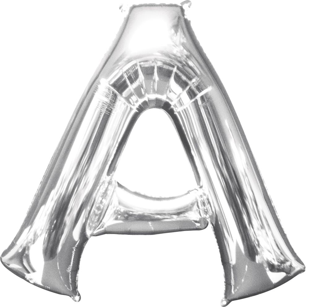Silver Alphabet Letter Foil Balloon with Helium