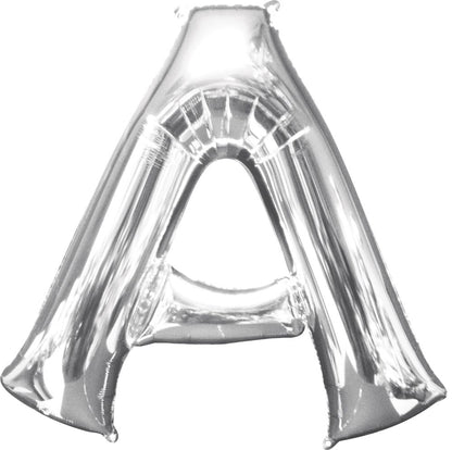 Silver Alphabet Letter Foil Balloon with Helium