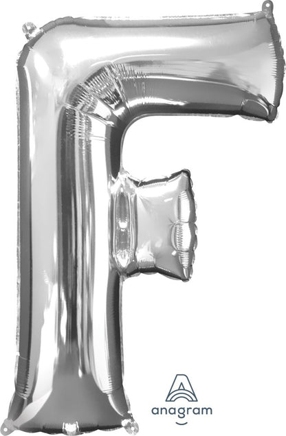 Silver Alphabet Letter Foil Balloon with Helium