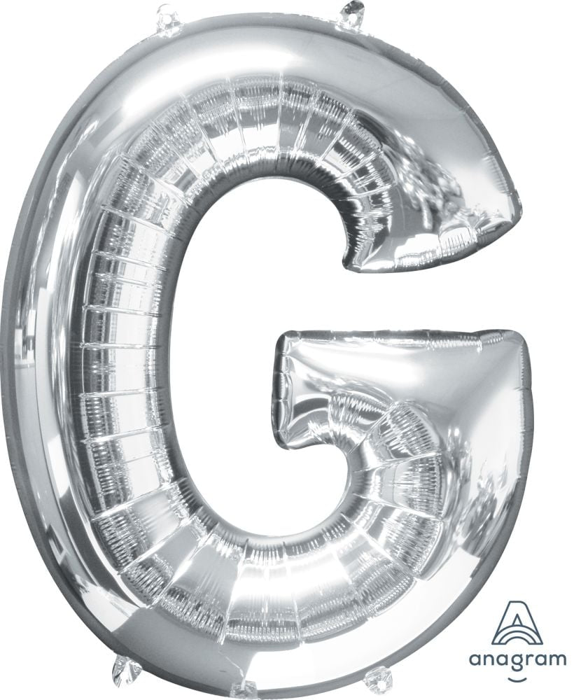 Silver Alphabet Letter Foil Balloon with Helium