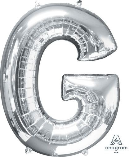 Silver Alphabet Letter Foil Balloon with Helium