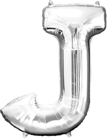 Silver Alphabet Letter Foil Balloon with Helium