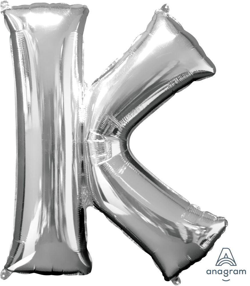 Silver Alphabet Letter Foil Balloon with Helium