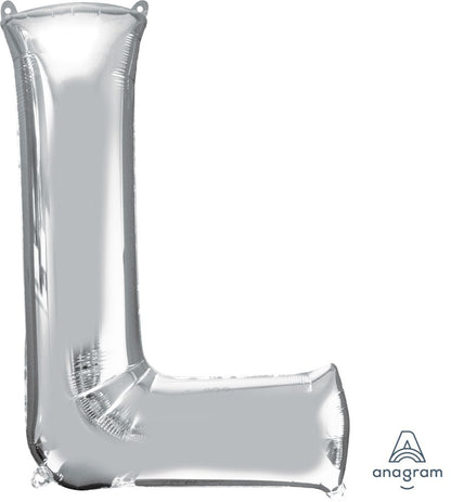Silver Alphabet Letter Foil Balloon with Helium