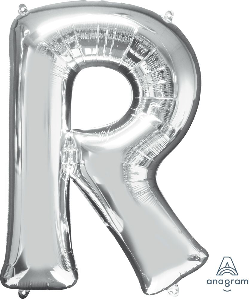 Silver Alphabet Letter Foil Balloon with Helium