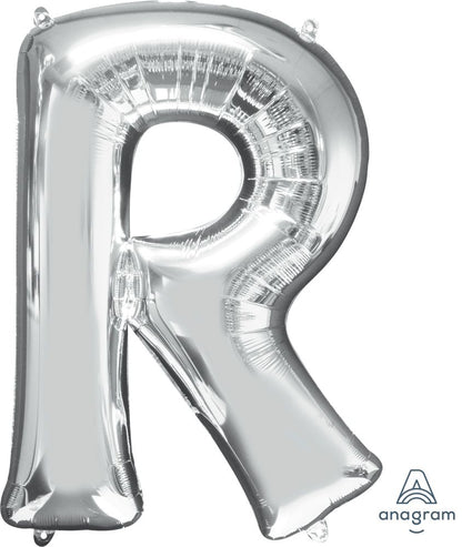 Silver Alphabet Letter Foil Balloon with Helium