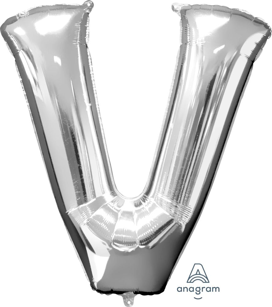 Silver Alphabet Letter Foil Balloon with Helium